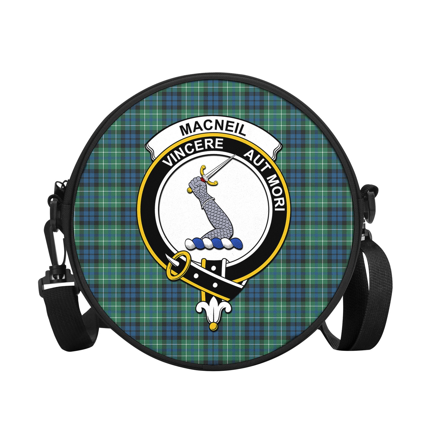 macneil-of-colonsay-ancient-tartan-round-satchel-bags-with-family-crest