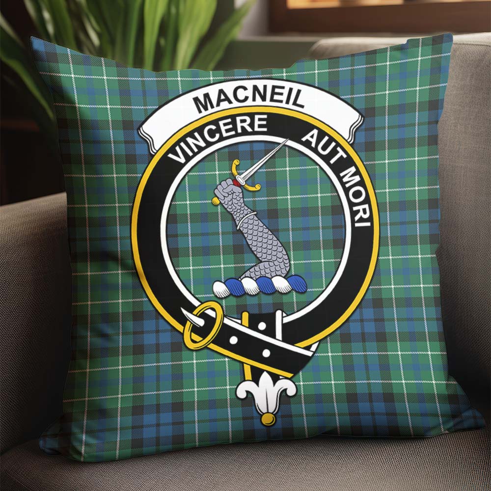 MacNeil of Colonsay Ancient Tartan Pillow Cover with Family Crest - Tartanvibesclothing