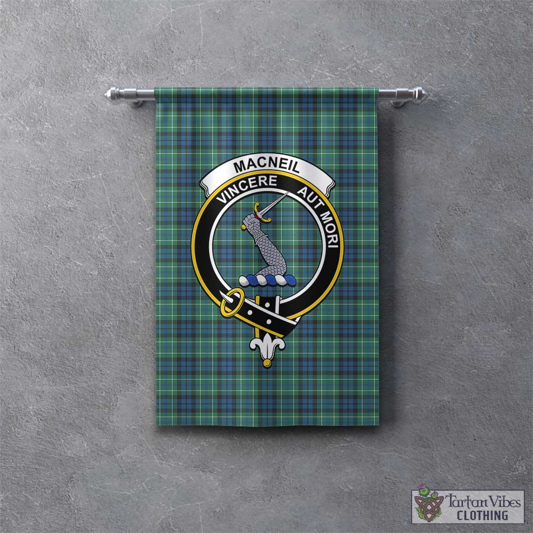 Tartan Vibes Clothing MacNeil of Colonsay Ancient Tartan Gonfalon, Tartan Banner with Family Crest