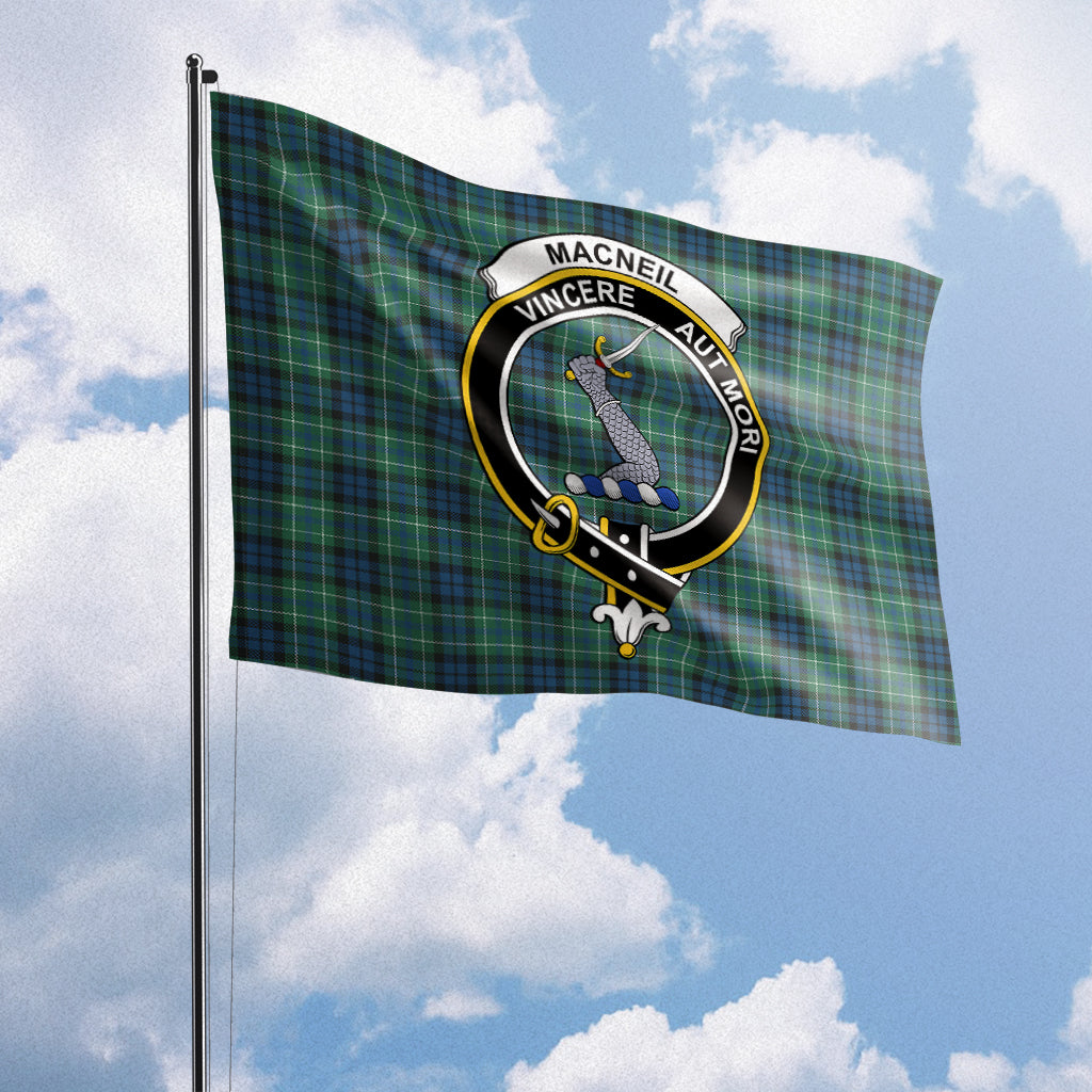 MacNeil of Colonsay Ancient Tartan Flag with Family Crest House Flag (Horizontal) - Tartan Vibes Clothing