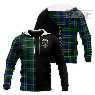 MacNeil of Colonsay Modern Tartan Knitted Hoodie with Family Crest and Half Of Me Style