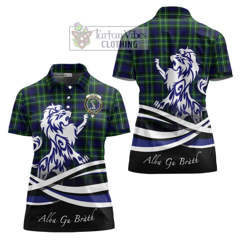 MacNeil of Colonsay Modern Tartan Women's Polo Shirt with Alba Gu Brath Regal Lion Emblem Women - Tartanvibesclothing Shop