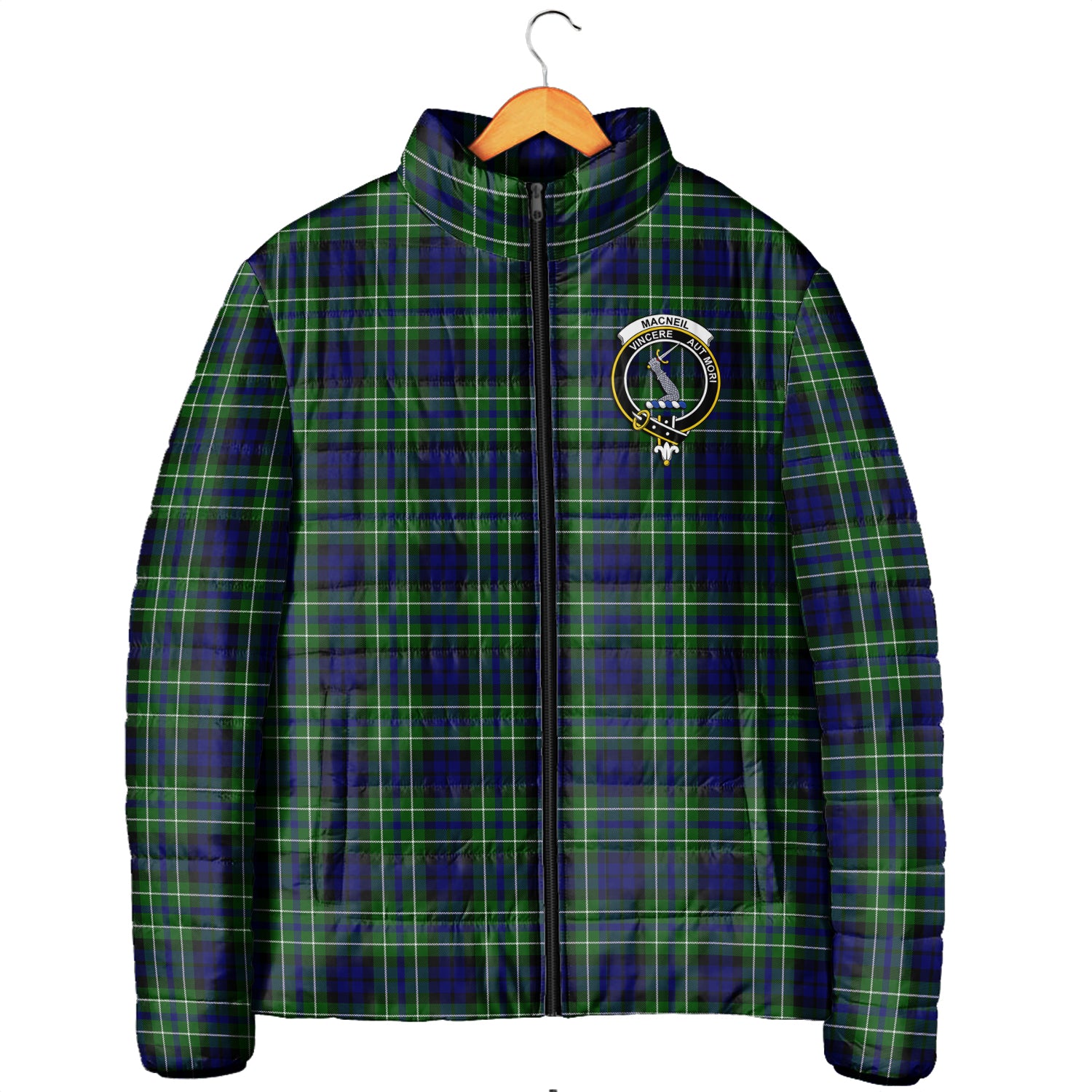 MacNeil of Colonsay Modern Tartan Padded Jacket with Family Crest Men's Padded Jacket - Tartan Vibes Clothing