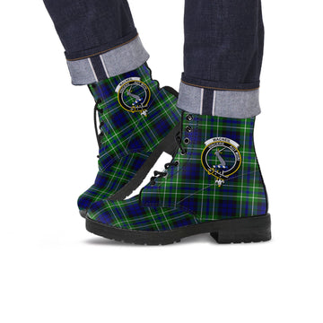 MacNeil of Colonsay Modern Tartan Leather Boots with Family Crest