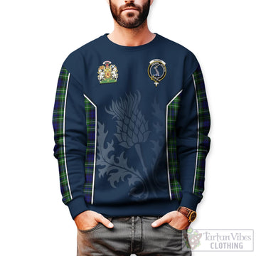 MacNeil of Colonsay Modern Tartan Sweatshirt with Family Crest and Scottish Thistle Vibes Sport Style