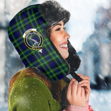 MacNeil of Colonsay Modern Tartan Winter Trapper Hat with Family Crest