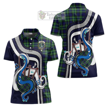 MacNeil of Colonsay Modern Tartan Women's Polo Shirt with Epic Bagpipe Style