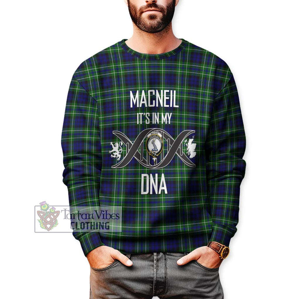 MacNeil of Colonsay Modern Tartan Sweatshirt with Family Crest DNA In Me Style Unisex - Tartanvibesclothing Shop