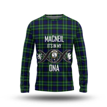 MacNeil of Colonsay Modern Tartan Long Sleeve T-Shirt with Family Crest DNA In Me Style