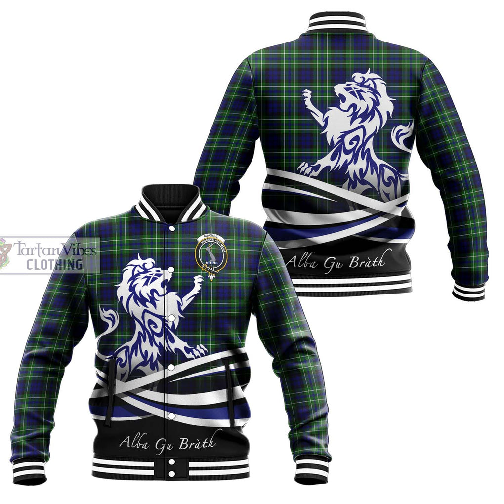 MacNeil of Colonsay Modern Tartan Baseball Jacket with Alba Gu Brath Regal Lion Emblem Unisex - Tartanvibesclothing Shop