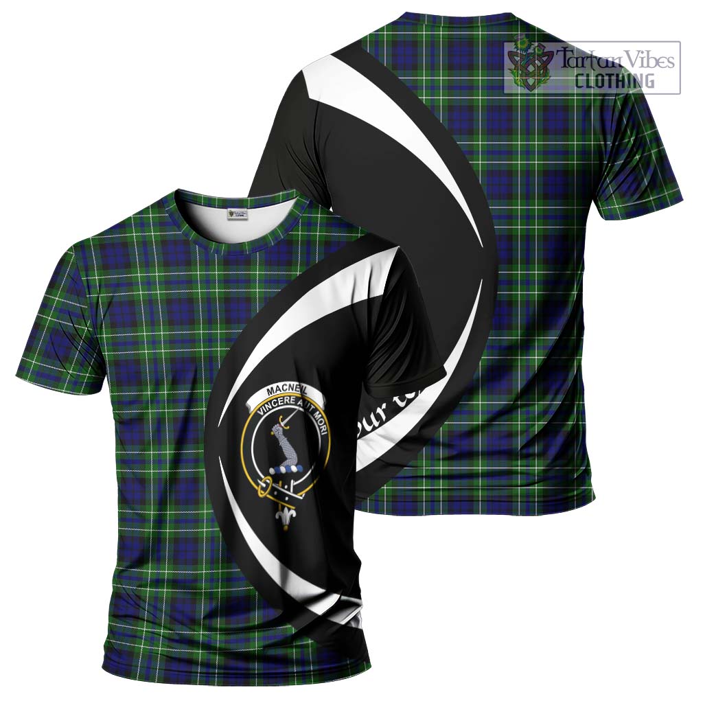 Tartan Vibes Clothing MacNeil of Colonsay Modern Tartan T-Shirt with Family Crest Circle Style