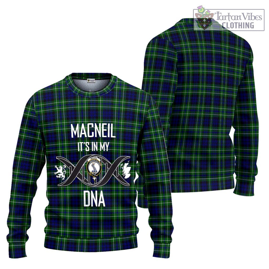 MacNeil of Colonsay Modern Tartan Knitted Sweater with Family Crest DNA In Me Style Unisex - Tartanvibesclothing Shop