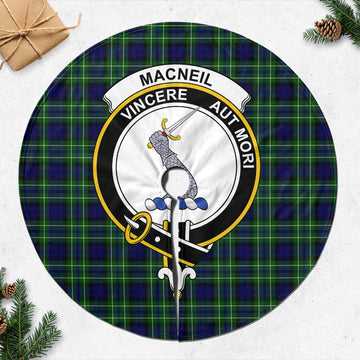 MacNeil of Colonsay Modern Tartan Christmas Tree Skirt with Family Crest