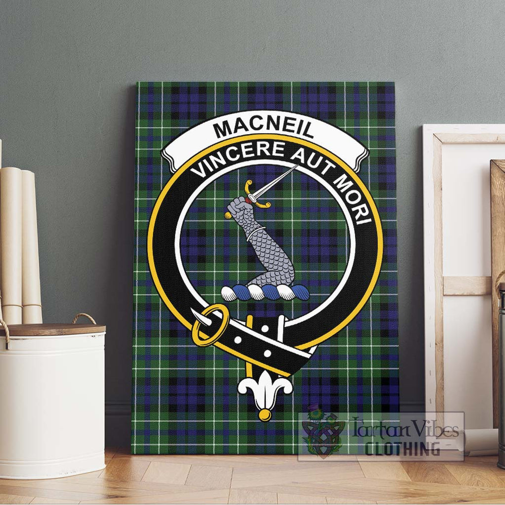 MacNeil of Colonsay Modern Tartan Canvas Print Wall Art with Family Crest Without Frame - Tartan Vibes Clothing