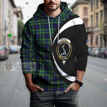 MacNeil of Colonsay Modern Tartan Hoodie with Family Crest Circle Style