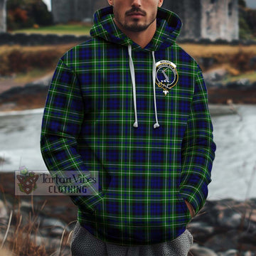 MacNeil of Colonsay Modern Tartan Cotton Hoodie with Family Crest