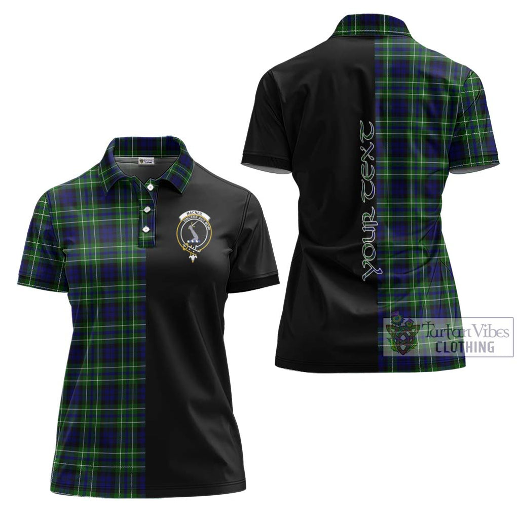 MacNeil of Colonsay Modern Tartan Women's Polo Shirt with Family Crest and Half Of Me Style Women - Tartanvibesclothing Shop