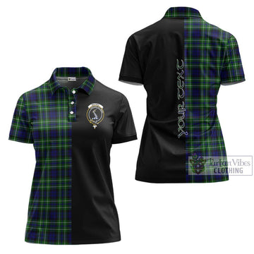 MacNeil of Colonsay Modern Tartan Women's Polo Shirt with Family Crest and Half Of Me Style