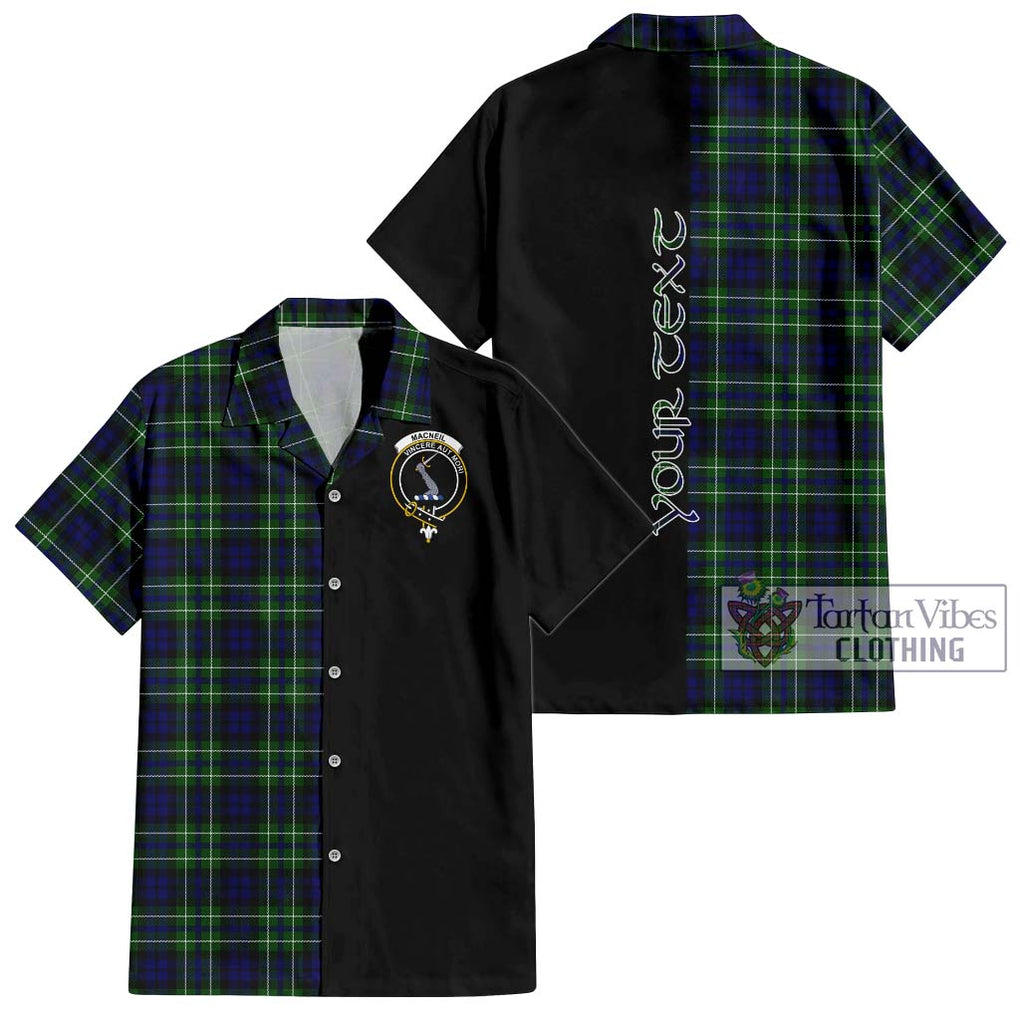 MacNeil of Colonsay Modern Tartan Short Sleeve Button Shirt with Family Crest and Half Of Me Style Kid - Tartanvibesclothing Shop