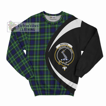 MacNeil of Colonsay Modern Tartan Sweatshirt with Family Crest Circle Style