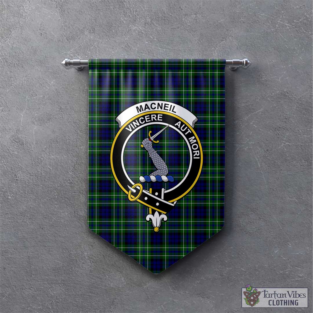 Tartan Vibes Clothing MacNeil of Colonsay Modern Tartan Gonfalon, Tartan Banner with Family Crest