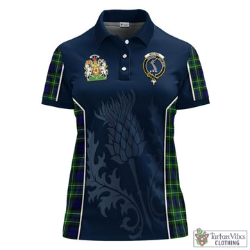 MacNeil of Colonsay Modern Tartan Women's Polo Shirt with Family Crest and Scottish Thistle Vibes Sport Style