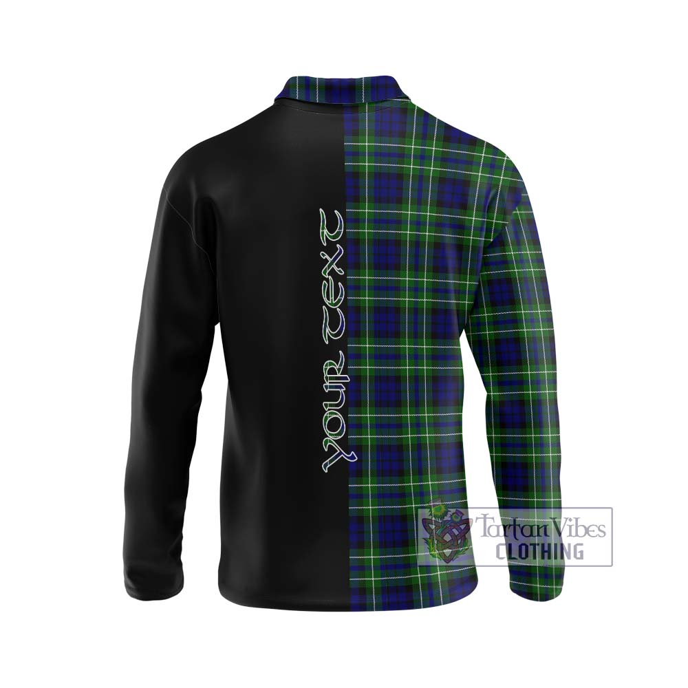 MacNeil of Colonsay Modern Tartan Long Sleeve Polo Shirt with Family Crest and Half Of Me Style - Tartanvibesclothing Shop