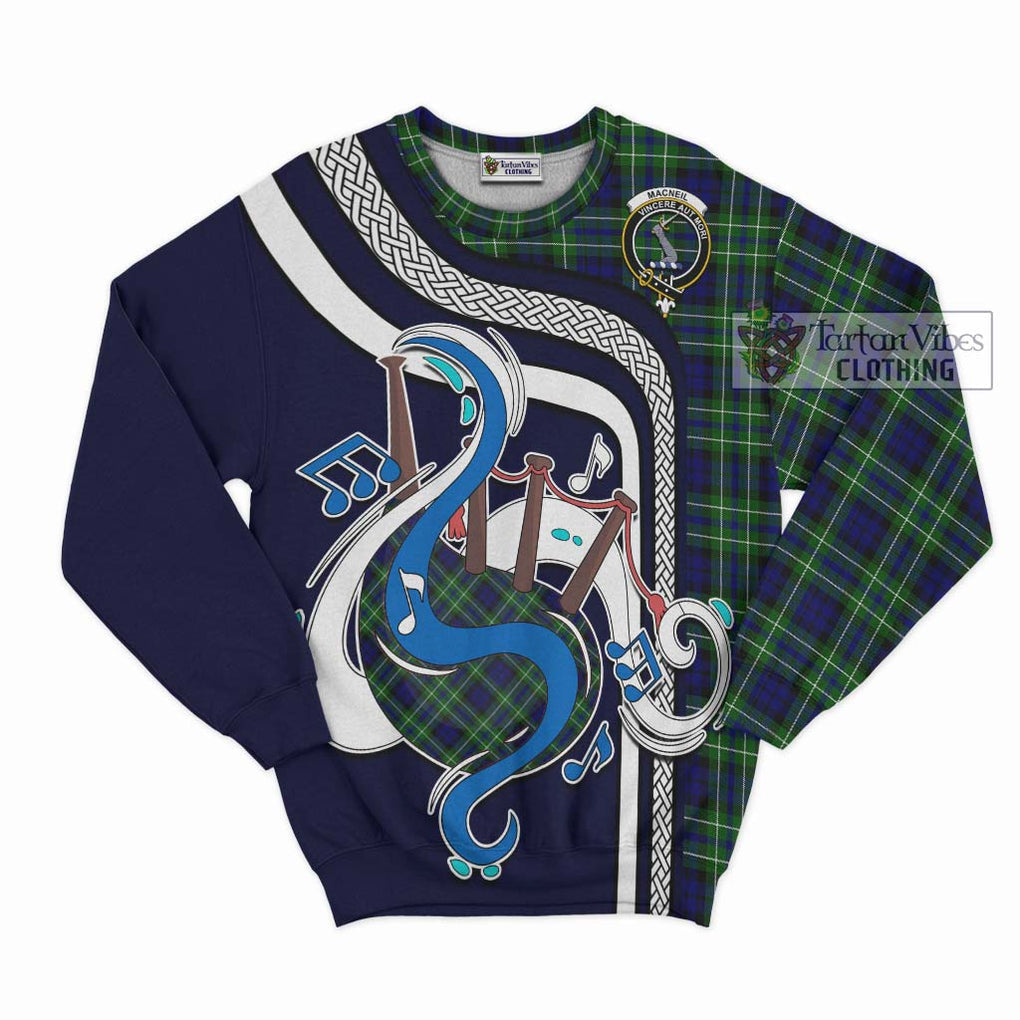 Tartan Vibes Clothing MacNeil of Colonsay Modern Tartan Sweatshirt with Epic Bagpipe Style