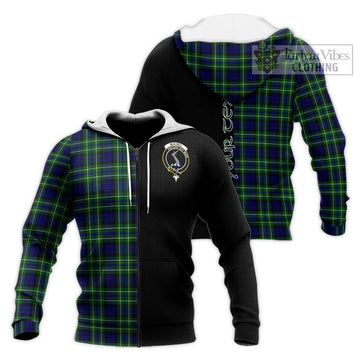 MacNeil of Colonsay Modern Tartan Knitted Hoodie with Family Crest and Half Of Me Style