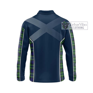 MacNeil of Colonsay Modern Tartan Long Sleeve Polo Shirt with Family Crest and Lion Rampant Vibes Sport Style