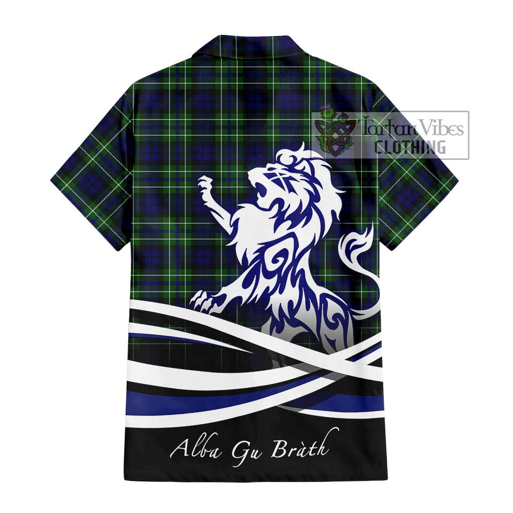 MacNeil of Colonsay Modern Tartan Short Sleeve Button Shirt with Alba Gu Brath Regal Lion Emblem - Tartanvibesclothing Shop