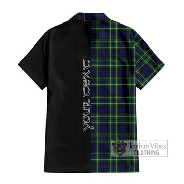 MacNeil of Colonsay Modern Tartan Short Sleeve Button Shirt with Family Crest and Half Of Me Style