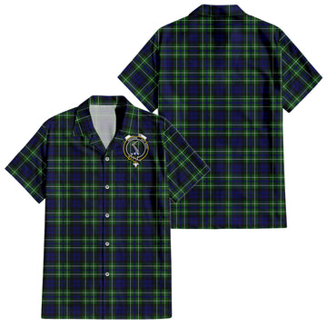 MacNeil of Colonsay Modern Tartan Short Sleeve Button Down Shirt with Family Crest