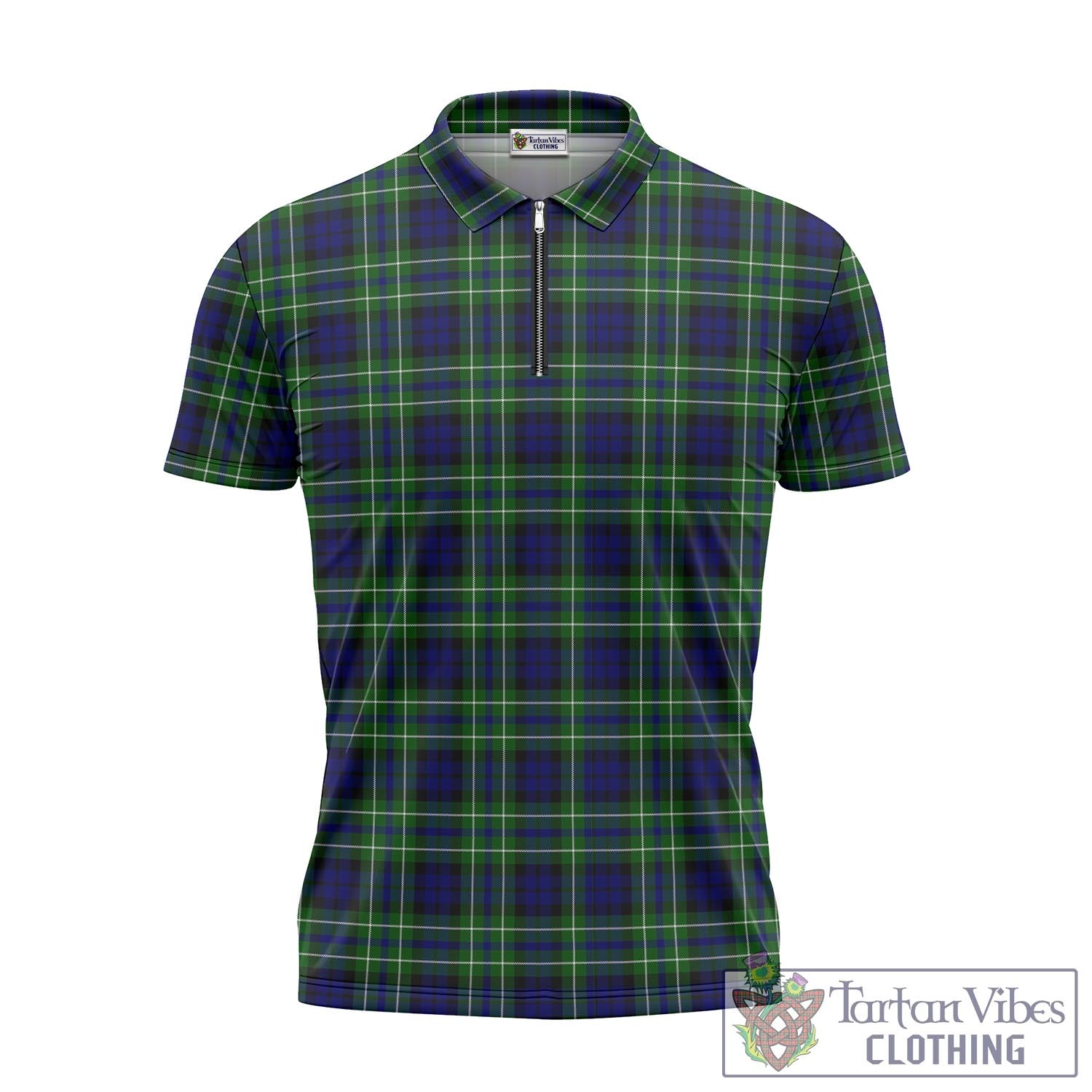 Tartan Vibes Clothing MacNeil of Colonsay Modern Tartan Zipper Polo Shirt