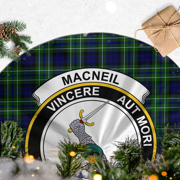 MacNeil of Colonsay Modern Tartan Christmas Tree Skirt with Family Crest