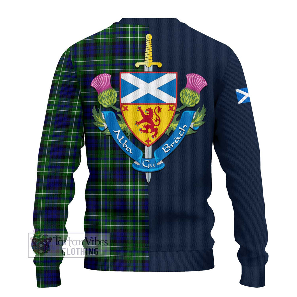 Tartan Vibes Clothing MacNeil of Colonsay Modern Tartan Knitted Sweater with Scottish Lion Royal Arm Half Style