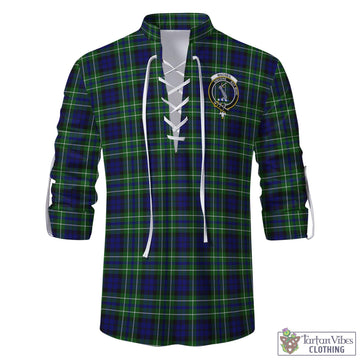 MacNeil of Colonsay Modern Tartan Men's Scottish Traditional Jacobite Ghillie Kilt Shirt with Family Crest