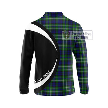 MacNeil of Colonsay Modern Tartan Long Sleeve Polo Shirt with Family Crest Circle Style