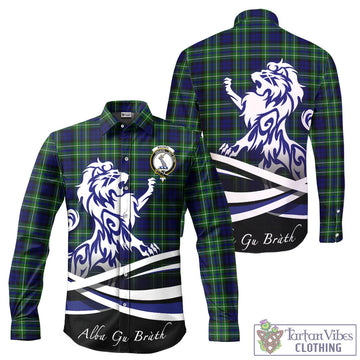 MacNeil of Colonsay Modern Tartan Long Sleeve Button Up Shirt with Alba Gu Brath Regal Lion Emblem