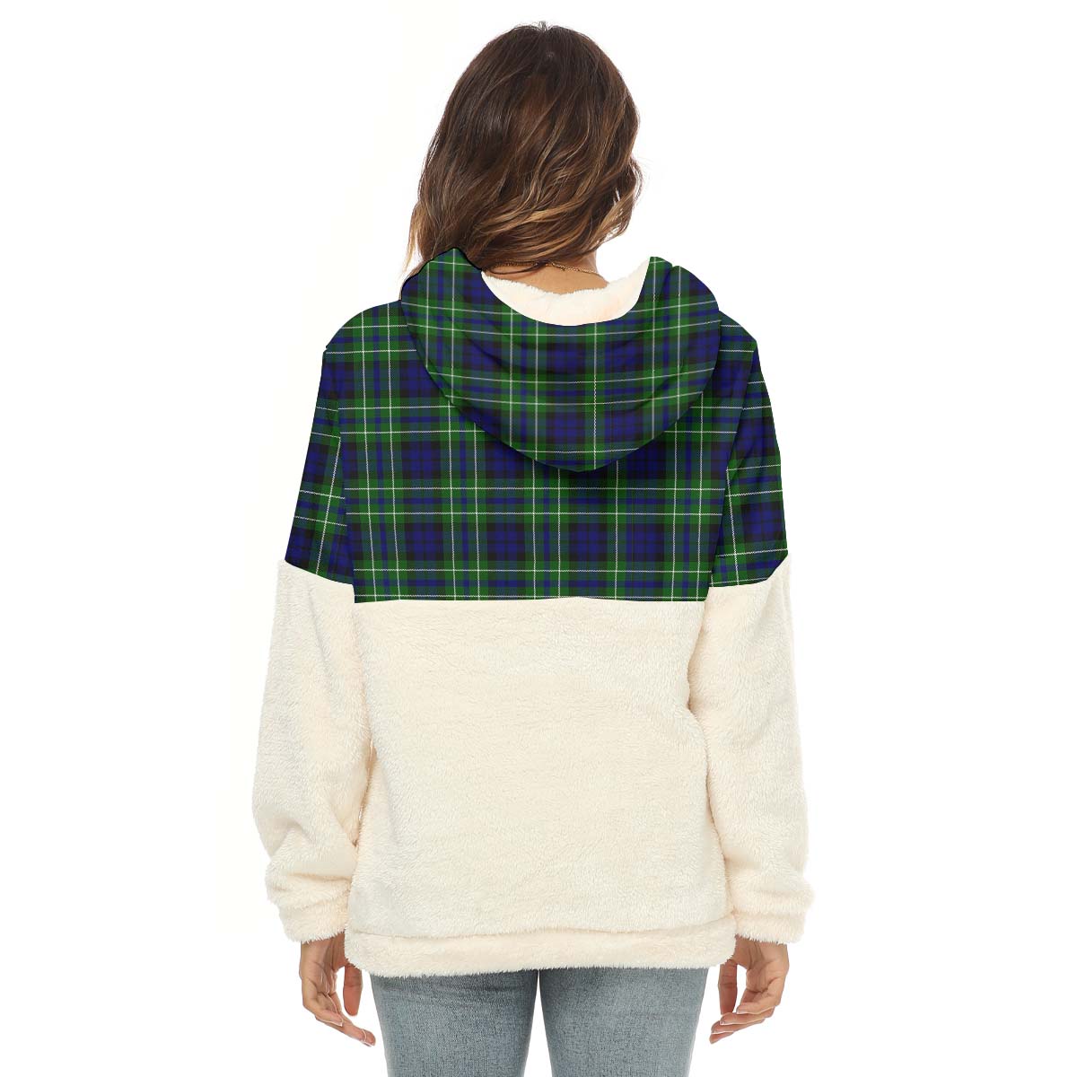 MacNeil of Colonsay Modern Tartan Women's Borg Fleece Hoodie With Half Zip - Tartan Vibes Clothing