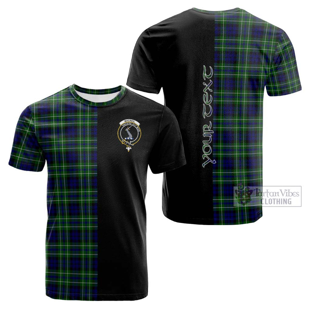 Tartan Vibes Clothing MacNeil of Colonsay Modern Tartan Cotton T-shirt with Family Crest and Half Of Me Style