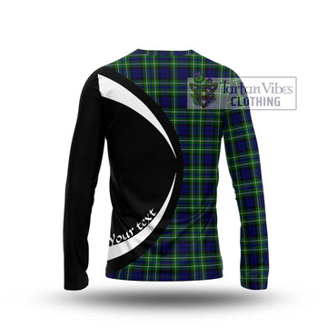 MacNeil of Colonsay Modern Tartan Long Sleeve T-Shirt with Family Crest Circle Style