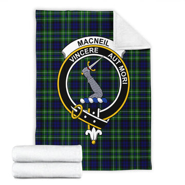 MacNeil of Colonsay Modern Tartan Blanket with Family Crest