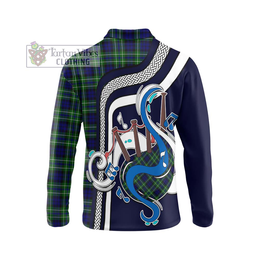 Tartan Vibes Clothing MacNeil of Colonsay Modern Tartan Long Sleeve Polo Shirt with Epic Bagpipe Style