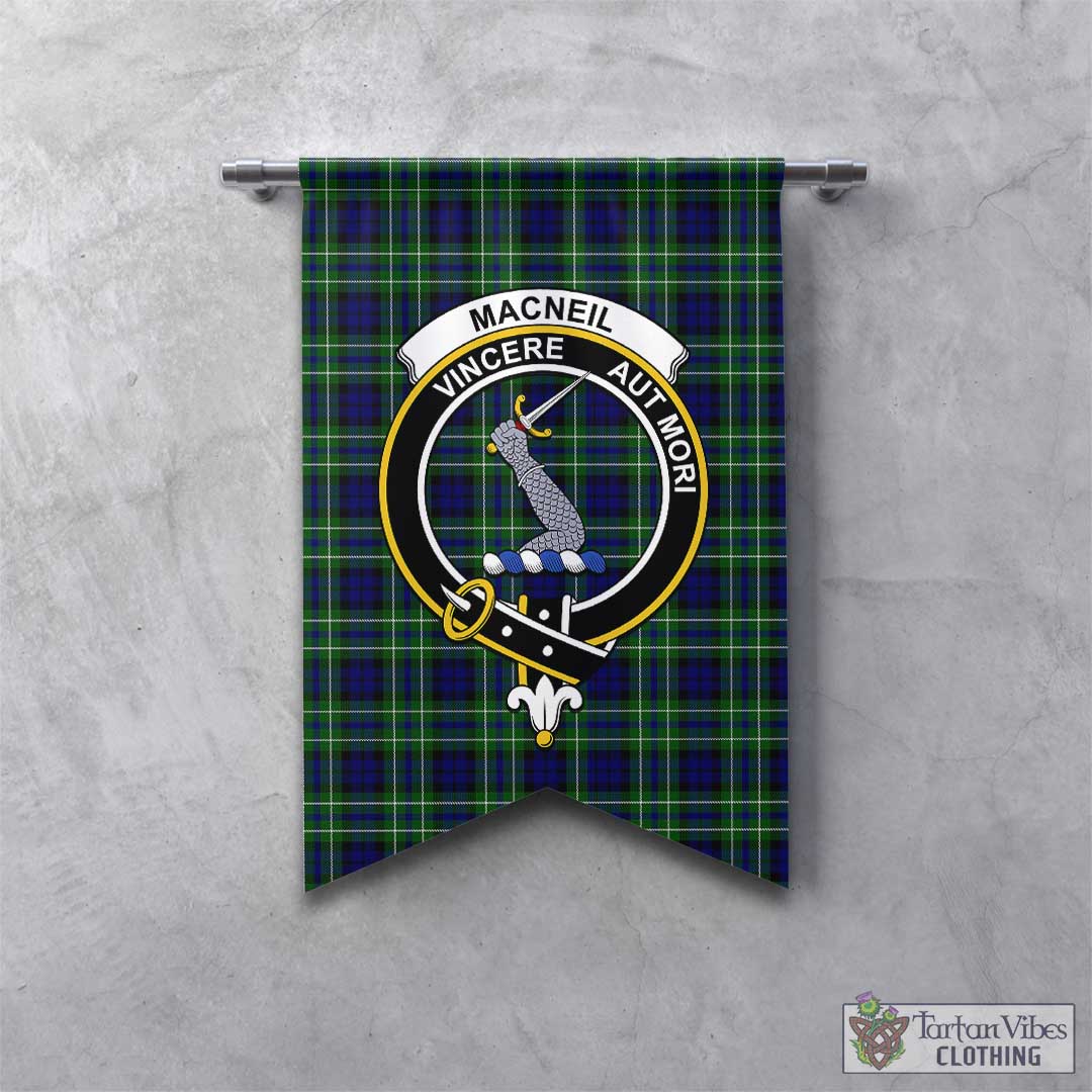 Tartan Vibes Clothing MacNeil of Colonsay Modern Tartan Gonfalon, Tartan Banner with Family Crest