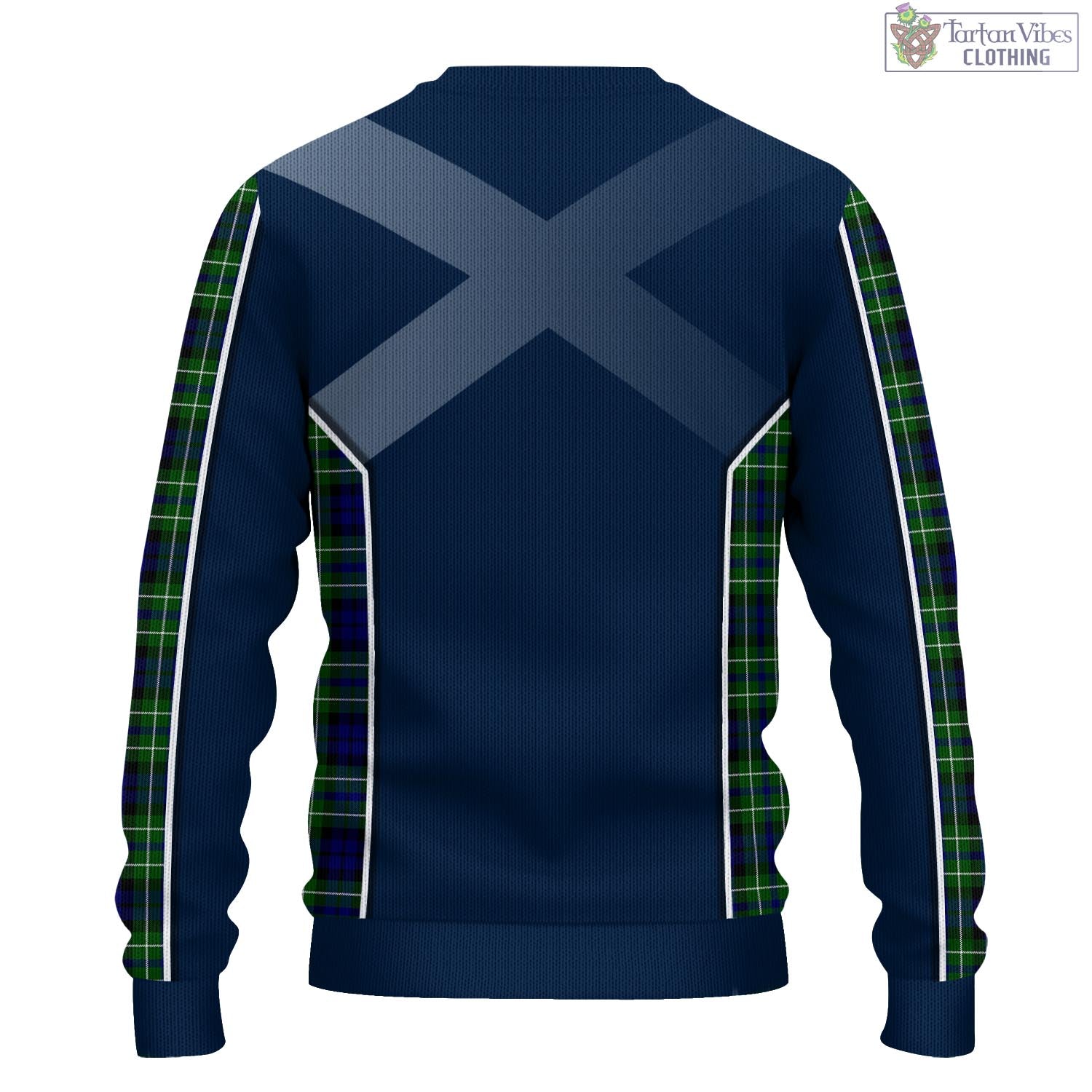 Tartan Vibes Clothing MacNeil of Colonsay Modern Tartan Knitted Sweatshirt with Family Crest and Scottish Thistle Vibes Sport Style