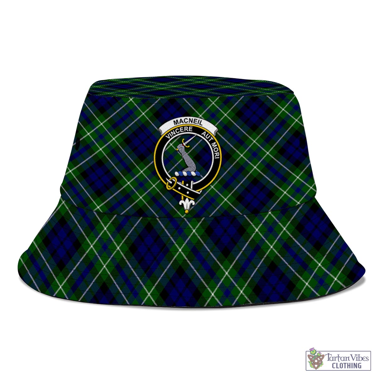 Tartan Vibes Clothing MacNeil of Colonsay Modern Tartan Bucket Hat with Family Crest