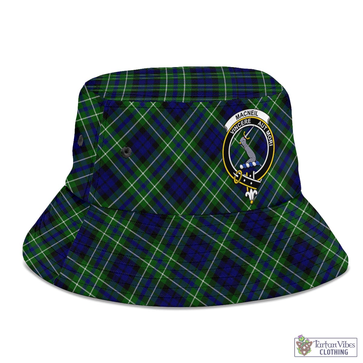 Tartan Vibes Clothing MacNeil of Colonsay Modern Tartan Bucket Hat with Family Crest