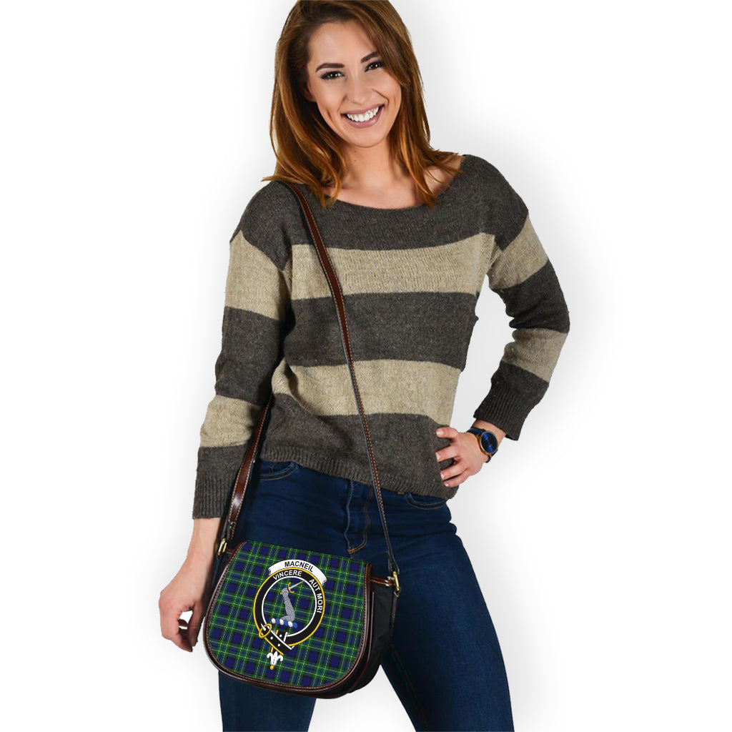 MacNeil of Colonsay Modern Tartan Saddle Bag with Family Crest - Tartan Vibes Clothing