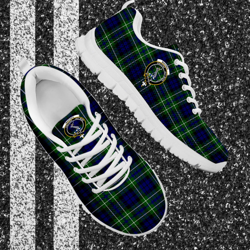 MacNeil of Colonsay Modern Tartan Sneakers with Family Crest - Tartan Vibes Clothing